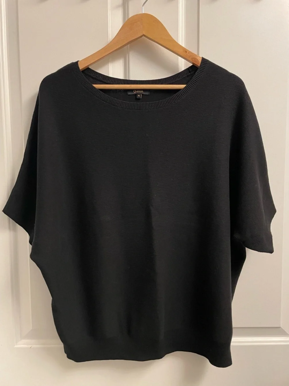 NWOT Quince Lightweight Cotton Cashmere Link-Stitch Dolman Sweater - Picture 6 of 9